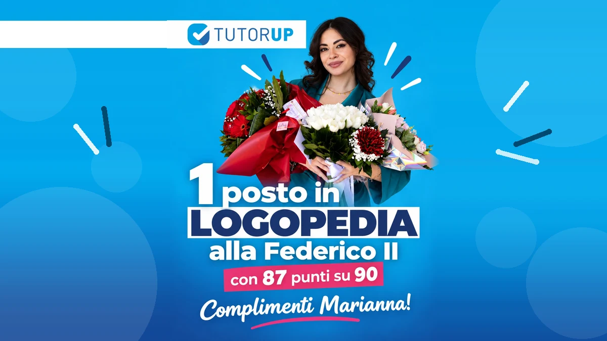 Marianna prima classificata a Logopedia all'Università Federico II con 87 punti su 90 al test di Professioni Sanitarie 2026